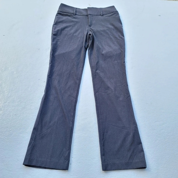 Apt 9 sz 4 Women's Trousers Slight Flare Grey Twill Wide Belted Stretch Waist - Picture 1 of 9